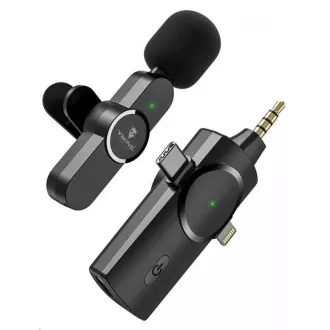 Viking vezeték nélküli mikrofon M360 csipesszel, USB-C / Lightning / 3,5 mm-es jack csatlakozóval