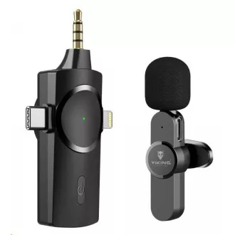 Viking vezeték nélküli mikrofon M360 csipesszel, USB-C / Lightning / 3,5 mm-es jack csatlakozóval