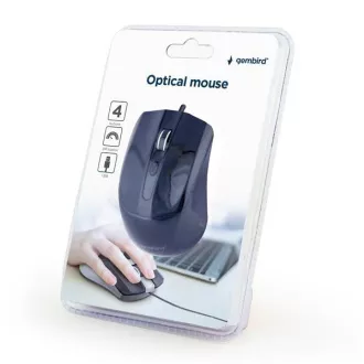 GEMBIRD egér MUS-4B-01, vezetékes, optikai, 1200 dpi, USB, fekete