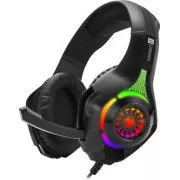 CONNECT IT BIOHAZARD játékos fejhallgató mikrofonnal, 1xJack + USB, fekete
