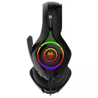 CONNECT IT BIOHAZARD játékos fejhallgató mikrofonnal, 1xJack + USB, fekete