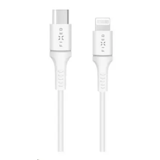 FIXED adat- és töltőkábel, USB-C -> Lightning (MFI), PD támogatás, 60 W, hossza 2 m, fehér