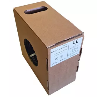 FTP kábel LEXI-Net Cat5E, vezeték, dupla kültéri PE PVC, fekete, 100m, dobozban