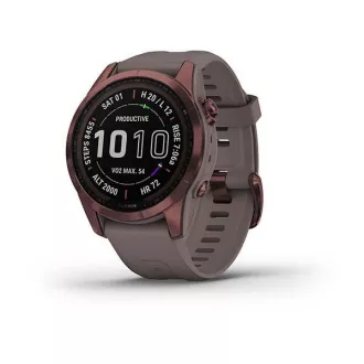 Garmin fenix 7S PRO Sapphire Solar, Titan Dark Bronze / Szürke szilikon szalag