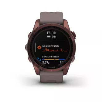 Garmin fenix 7S PRO Sapphire Solar, Titan Dark Bronze / Szürke szilikon szalag