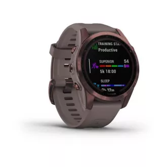 Garmin fenix 7S PRO Sapphire Solar, Titan Dark Bronze / Szürke szilikon szalag