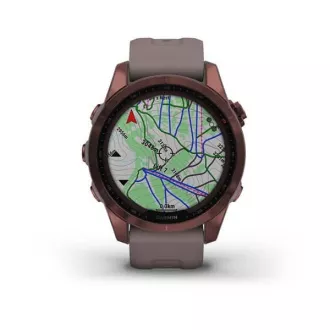 Garmin fenix 7S PRO Sapphire Solar, Titan Dark Bronze / Szürke szilikon szalag