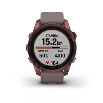 Garmin fenix 7S PRO Sapphire Solar, Titan Dark Bronze / Szürke szilikon szalag
