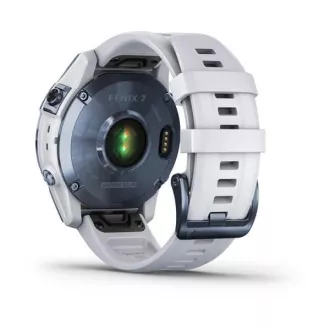 Garmin fenix 7 Sapphire Solar, Titán kék/ fehér szilikon szalag Garmin fenix 7 Sapphire Solar, Titán kék/ fehér szilikon szalag