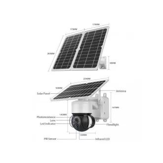 Viking napelemes kültéri HD kamera HDs02 4G, fehér Viking napelemes kültéri HD kamera HDs02 4G, fehér