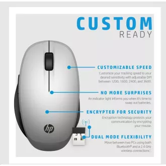 HP Dual Mode Silver Mouse 300 - bluetooth egér, egyszerre két számítógéphez csatlakoztatható HP Dual Mode Silver Mouse 300 - bluetooth egér, egyszerre két számítógéphez csatlakoztatható