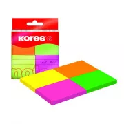 Öntapadós betét 40x50mm 4 neon szín 4x50 lap Kores