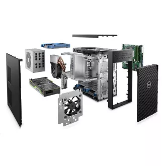 DELL PC Precision 3650/Xeon W-1370/16GB/512GB SSD   1TB/Integrált/TPM/DVD RW/No Wifi/Kb/Mouse/460W/vPro/3Y ProSpt