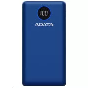 ADATA PowerBank P20000QCD - külső akkumulátor mobilhoz/tablethez 20000mAh, 2, 1A, kék (74Wh)