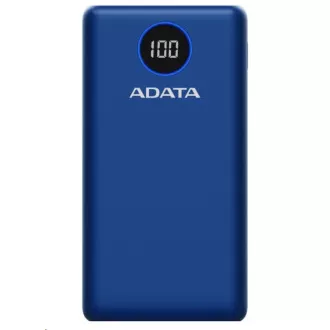 ADATA PowerBank P20000QCD - külső akkumulátor mobilhoz/tablethez 20000mAh, 2, 1A, kék (74Wh) ADATA PowerBank P20000QCD - külső akkumulátor mobilhoz/tablethez 20000mAh, 2, 1A, kék (74Wh)