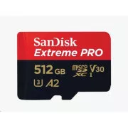 SanDisk micro SDXC kártya 512GB Extreme PRO (200 MB/s Class 10, UHS-I U3 V30)   adapter