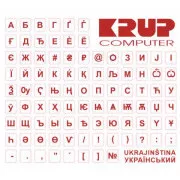 PremiumCord billentyűzet matrica ukrán, piros