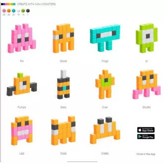 PIXIO Mini Monsters mágneses építő készlet