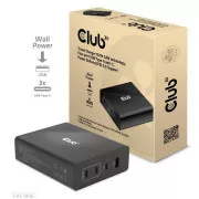 Club3D utazási töltő 132W GAN technológiával, 4xUSB-A és USB-C, PD 3.0 támogatással