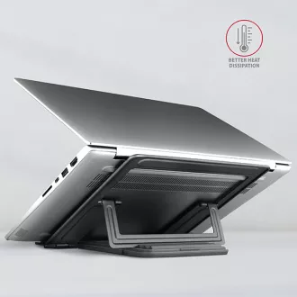 AXAGON STND-L, fém állvány 10"-17,3" laptopokhoz, 4 állítható magasságú, szürke színű AXAGON STND-L, fém állvány 10"-17,3" laptopokhoz, 4 állítható magasságú, szürke színű