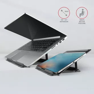 AXAGON STND-L, fém állvány 10"-17,3" laptopokhoz, 4 állítható magasságú, szürke színű AXAGON STND-L, fém állvány 10"-17,3" laptopokhoz, 4 állítható magasságú, szürke színű