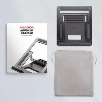 AXAGON STND-L, fém állvány 10"-17,3" laptopokhoz, 4 állítható magasságú, szürke színű AXAGON STND-L, fém állvány 10"-17,3" laptopokhoz, 4 állítható magasságú, szürke színű
