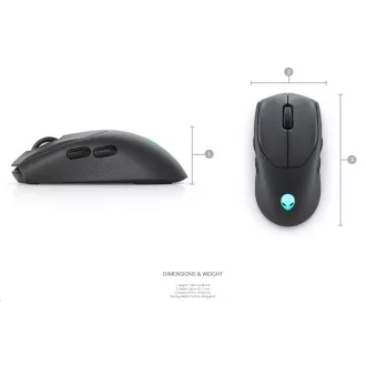 DELL Alienware Tri-Mode vezeték nélküli játékegér - AW720M (A Hold sötét oldala)