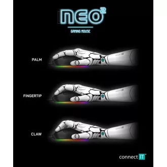 CONNECT IT NEO 2 játék egér SW, 7200 DPI, fekete