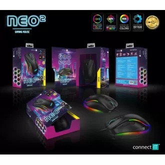 CONNECT IT NEO 2 játék egér SW, 7200 DPI, fekete