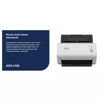 BROTHER szkenner ADS-4100 DUALSKEN A4 35ppm/70duál 600x600 60ADF USB
