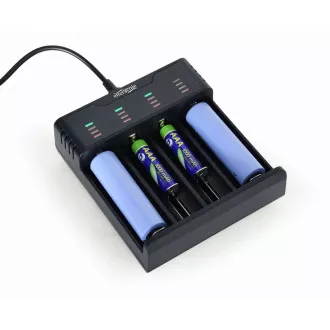 GEMBIRD akkumulátortöltő BC-USB-02, 4db, Ni-MH   Li-ion