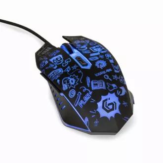 GEMBIRD egér MUS-6B-GRAFIX-01, fekete, grafikus nyomtatással, USB