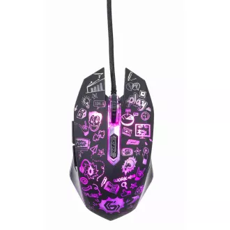 GEMBIRD egér MUS-6B-GRAFIX-01, fekete, grafikus nyomtatással, USB