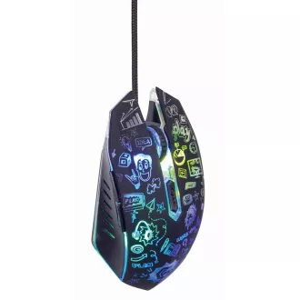 GEMBIRD egér MUS-6B-GRAFIX-01, fekete, grafikus nyomtatással, USB