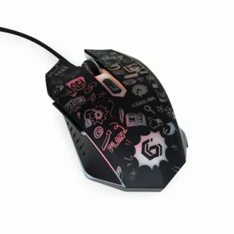 GEMBIRD egér MUS-6B-GRAFIX-01, fekete, grafikus nyomtatással, USB