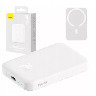 Baseus powerbank vezeték nélküli töltéssel 6000 mAh (MagSafe kompatibilis), fehér