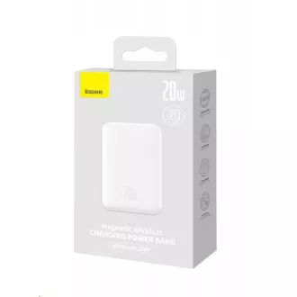 Baseus powerbank vezeték nélküli töltéssel 6000 mAh (MagSafe kompatibilis), fehér