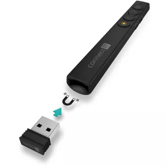 CONNECT IT lézermutató újratölthető, fekete színű