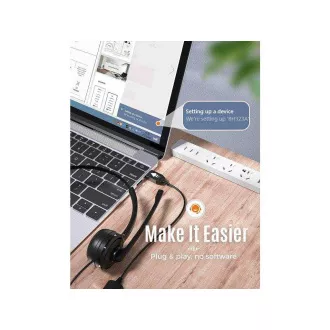 MPOW 323 Business headset - fekete