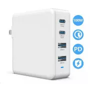 Viking USB GaN 100W-os töltő, PD3.0 és QC4  támogatással, fehér színben