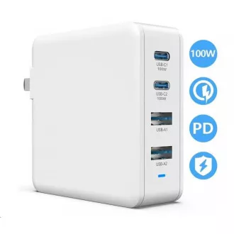 Viking USB GaN 100W-os töltő, PD3.0 és QC4  támogatással, fehér színben