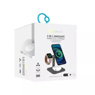 COTEetCI MagSafe 3in1 AirPods/iPhone/Apple Watch állvány és töltőállomás WS-36, szürke