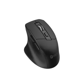 C-TECH Ergo egér WLM-05, vezeték nélküli, 1600DPI, 6 gomb, USB nano vevő, fekete színű