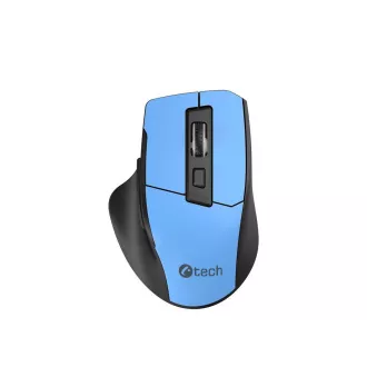 C-TECH Ergo egér WLM-05, vezeték nélküli, 1600DPI, 6 gomb, USB nano vevő, kék színű