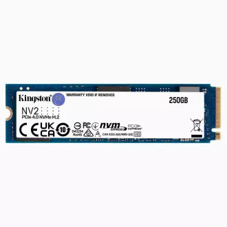 Kingston SSD 250GB NV2 M.2 2280 NVMe™ PCIe Gen (R: 3000MB/s; W: 1300MB/s) Kingston SSD 250GB NV2 M.2 2280 NVMe™ PCIe Gen (R: 3000MB/s; W: 1300MB/s)