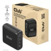Club3D utazási töltő 100W GAN technológiával, 2xUSB-A és 2xUSB-C, PD 3.0 támogatással