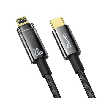 Baseus Explorer sorozat USB-C/Lightning adatkábel intelligens kikapcsolással 20 W 2m Fekete