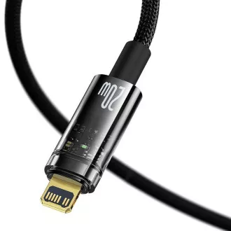 Baseus Explorer sorozat USB-C/Lightning adatkábel intelligens kikapcsolással 20 W 2m Fekete