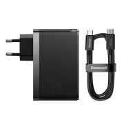 Baseus GaN5 Pro gyorstöltő adapter 2x USB-C   USB-A 140W fekete