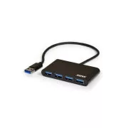 PORT HUB USB-A, 4x USB-A 3.0, fekete